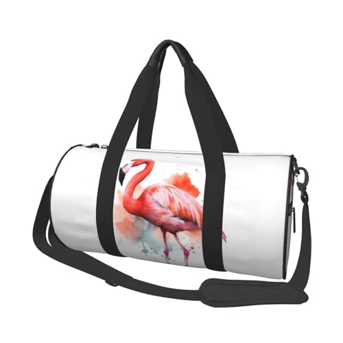 Reisetasche mit Propeller-Motiv im Vintage-Stil, für Damen und Herren, Sporttasche, faltbar, Wochenendtasche, Handgepäck, Übernachtungstasche, für Reisen, Schwimmen, Basketball, Aquarell Flamingo, von NONHAI