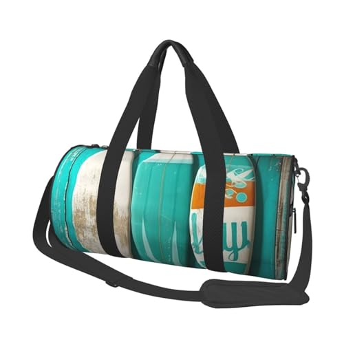 Reisetasche mit alter Kamera, für Männer und Frauen, Sport, Turnbeutel, faltbar, Wochenendtasche, Handgepäck, Übernachtungstasche, für Reisen, Schwimmen, Basketball, Vintage Surfbrett aus von NONHAI