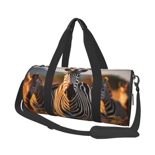 Sommer-Strand-Sandalen, Reisetasche, Reisetasche für Männer und Frauen, Sport, Turnbeutel, faltbar, Wochenendtasche, Handgepäck, Übernachtungstasche, für Reisen, Schwimmen, Basketball, Zebras auf von NONHAI