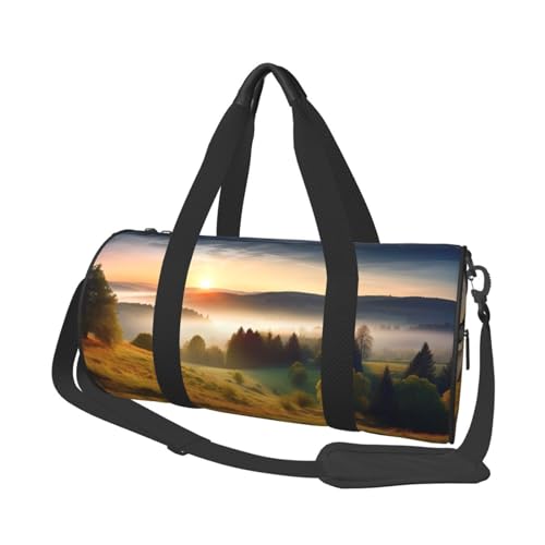 Starry Winter Night Reisetasche für Männer und Frauen, Sport, Turnbeutel, faltbar, Wochenendtasche, Handgepäck, Übernachtungstasche, für Reisen, Schwimmen, Basketball, Sonnenaufgang, Naturlandschaft, von NONHAI