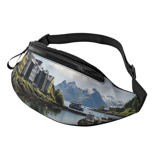 Travel Paris Bauchtasche für Damen und Herren, verstellbarer Gürtel, lässige Brusttasche, Bauchtasche für Reisen, Sport, Laufen, Wandern, Hüfttaschen, Norwegen Landschaft Natur Meerwasser, von NONHAI