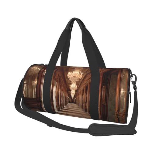 Tropische Reisetasche für Männer und Frauen, Sport, Turnbeutel, faltbar, Wochenendtasche, Handgepäck, Übernachtungstasche, für Reisen, Schwimmen, Basketball, Vintage-Korridor, Einheitsgröße von NONHAI