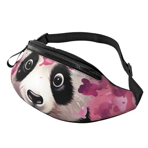 Vineyard Bauchtasche für Damen und Herren, verstellbarer Gürtel, lässige Brusttasche, Bauchtasche für Reisen, Sport, Laufen, Wandern, Hüfttaschen, Pink Panda Baumwolle, Einheitsgröße von NONHAI