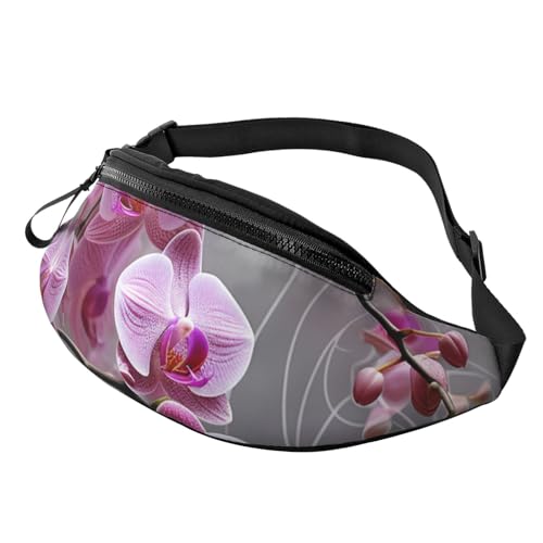 Vineyard Bauchtasche für Damen und Herren, verstellbarer Gürtel, lässige Brusttasche, Bauchtasche für Reisen, Sport, Laufen, Wandern, Hüfttaschen, Rosa Orchidee, Einheitsgröße von NONHAI