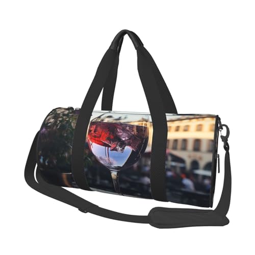 Weinglas-Reisetasche für Männer und Frauen, Sport, Turnbeutel, faltbar, Wochenendtasche, Handgepäck, Übernachtungstasche, für Reisen, Schwimmen, Basketball, Weinglas, Einheitsgröße von NONHAI