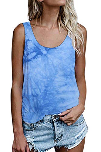 Damen Shirts Ärmellose Sommer Tunika Loose Fit Tank Tops (964Hellblau, XX-Large) von NONSAR
