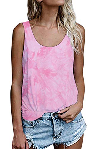 Damen Shirts Ärmellose Sommer Tunika Loose Fit Tank Tops (964Rosa, Large) von NONSAR