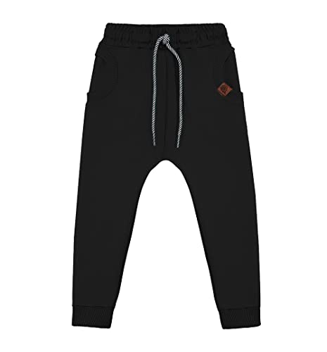 NONU Kids Circle Jogginghose für Jungen I Hose Kinder aus Baumwolle, Sporthose, Outdoorhose, Babykleidung, Kinder Kleidung Schwarz von NONU Kids