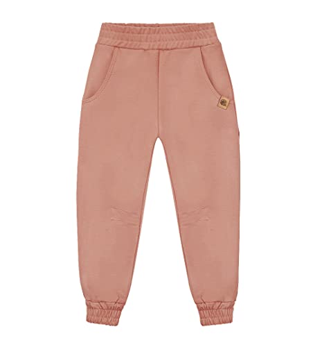 NONU Kids IGO Jogginghose für Mädchen I Hose Kinder I Baumwolle, Sporthose Mädchen I Outdoorhose Kinder Kleidung I Pfirsichfarbe 140/146 von NONU Kids