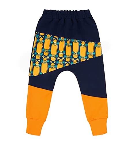 NONU Kids Baggy Hosen für Jungen 95% Baumwolle 5% Elastan mit Leicht Abgesenkter Schritt Bequem Viele Größen Long Pants Marineblau 92 von NONU Kids