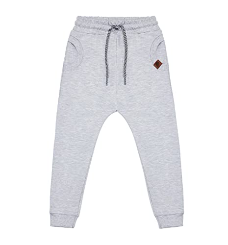 NONU Kids Circle Jogginghose für Jungen I Hose Kinder aus Baumwolle, Sporthose, Outdoorhose, Babykleidung, Kinder Kleidung Grau 92/98 von NONU Kids