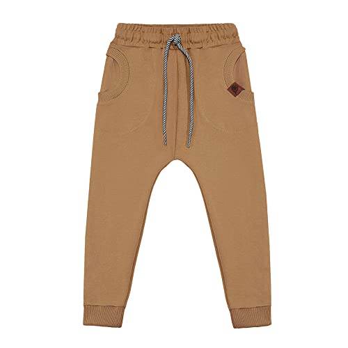 NONU Kids Circle Jogginghose für Jungen I Hose Kinder aus Baumwolle, Sporthose, Outdoorhose, Babykleidung, Kinder Kleidung braun, 104/110 von NONU Kids