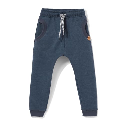 NONU Kids Circle Jogginghose für Jungen I Hose Kinder aus Baumwolle I Sporthose Outdoorhose I Babykleidung Kinder Kleidung - Marineblau von NONU Kids