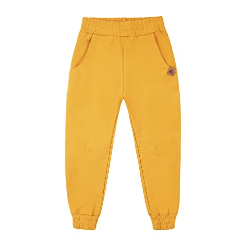 NONU Kids IGO Jogginghose für Jungen I Hose Kinder aus Baumwolle Sporthose Outdoorhose I Kinder Kleidung, gelb, 116/122 von NONU Kids