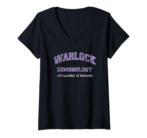 Damen Demonology Warlock MMO-Spieler T-Shirt mit V-Ausschnitt Damen Demonology Warlock MMO-Spieler T-Shirt mit V-Ausschnitt von NOOB IRL