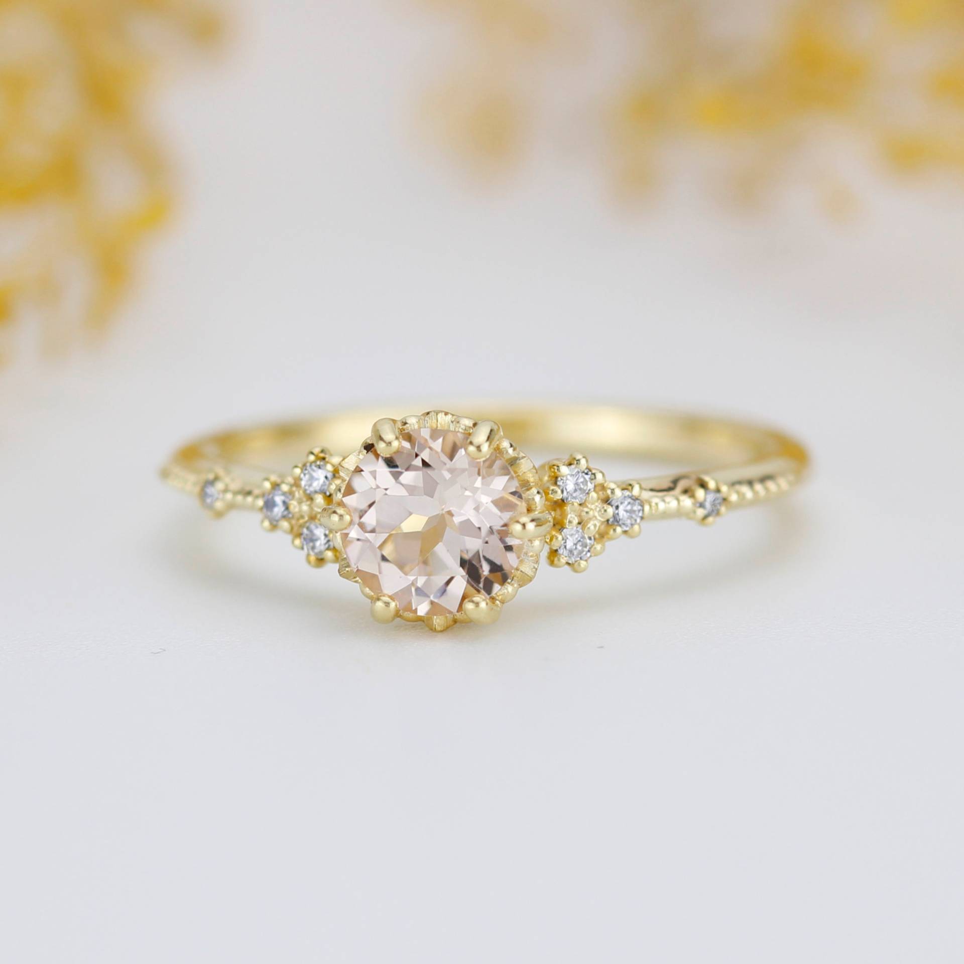 Morganit Und Diamant Ring , Verlobungsring | R 345Mo von NOOIjewelry