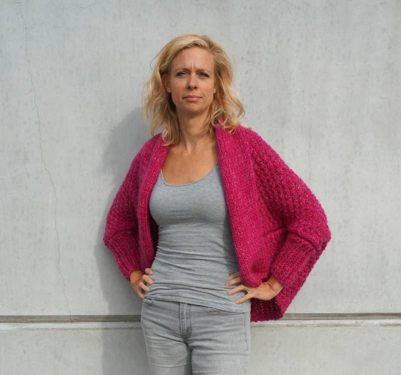 Bolero-Cardigan Aus Fuchsiafarbener Wollmischung Bolero-Cardigan Aus Fuchsiafarbener Wollmischung von NOONNaturals