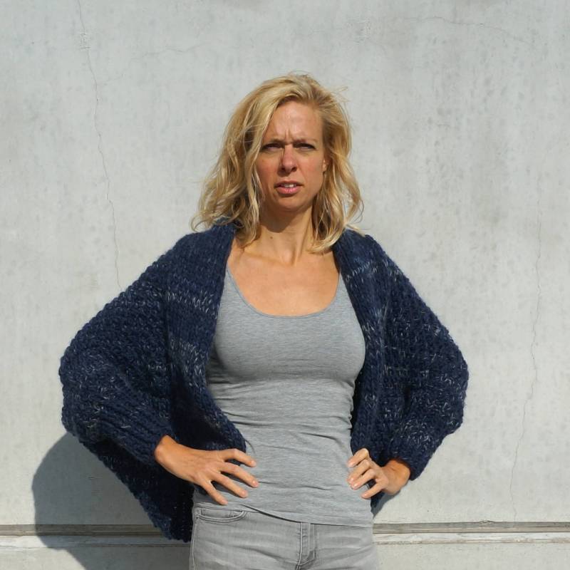 Boleroweste Aus Blauer Wollmischung von NOONNaturals