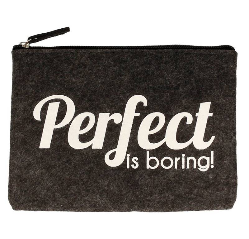 NOOR LIVING Kosmetiktasche Schminktasche aus Deko Filz mit lustiger Aufschrift - klein (Schminktasche klein, Damen, kleines Geschenk für Frauen), LxBxH : 21,5 cm x 15,5 cm x 1 cm von NOOR LIVING