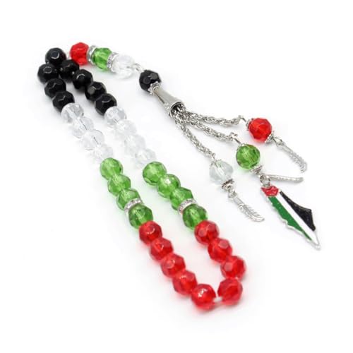 NOORIFY Tesbih Gebetskette Palästina – 33 Perlen mit Palästina-Flaggenanhänger | Islamisches Misbaha für Gebet & Gedenken | Elegantes Tasbih Geschenk NOORIFY Tesbih Gebetskette Palästina – 33 Perlen mit Palästina-Flaggenanhänger | Islamisches Misbaha für Gebet & Gedenken | Elegantes Tasbih Geschenk von NOORIFY