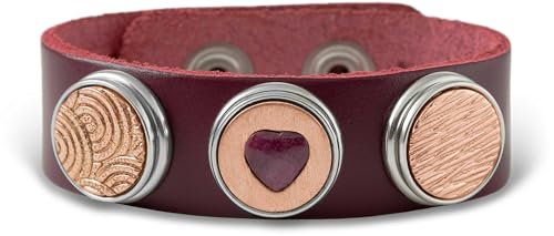NOOSA-Amsterdam ORIGINAL Armband CLASSIC REGULAR burgundy - ohne Chunks Größe M von NOOSA-Amsterdam