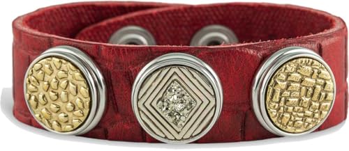 NOOSA-Amsterdam ORIGINAL Armband CROCO PRINT red - ohne Chunks Größe M von NOOSA-Amsterdam