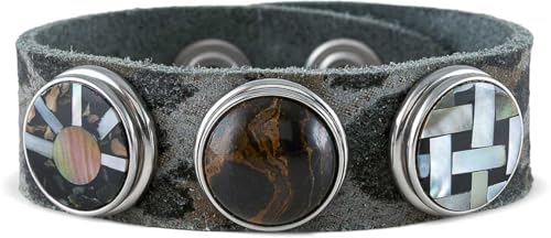NOOSA-Amsterdam ORIGINAL Armband SAVANNA grey leopard - ohne Chunks Größe M von NOOSA-Amsterdam
