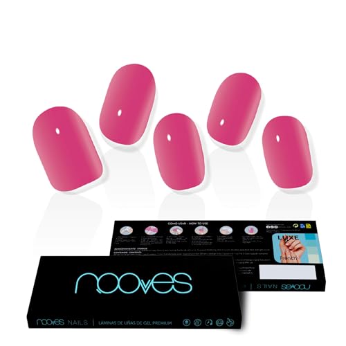 NOOVES NAILS Premium Precurry-Gel-Nagelfolien - Barbie Girl | Rosa | Semi-härtete Gel-Nagelstreifen, semi-permanente Gel-Sticker | Gel-Sticker | Gel-Aufkleber von NOOVES