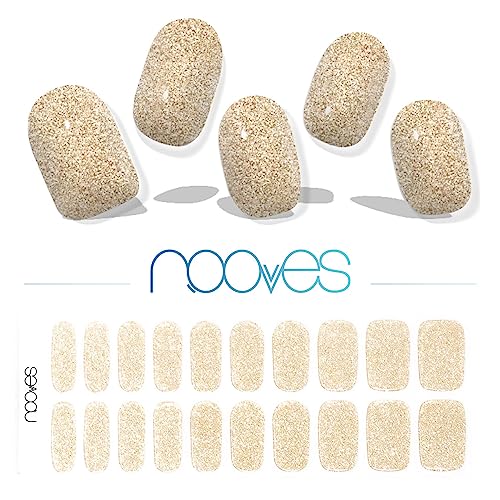 NOOVES NAILS Premium Precurry-Gel-Nagelfolien - Shiny Gold - Gold | Semi-härtete Gel-Nagelstreifen, semi-permanente Gel-Sticker | Gel Nail Sticker | Gel Nail Sticker von NOOVES