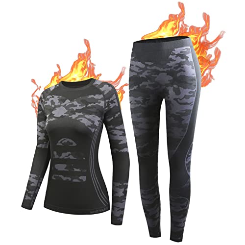 NOOYME Funktionsunterwäsche Damen Thermounterwäsche Damen Warm & Atmungsaktiv Funktionswäsche Damen Funktionsunterwäsche Damen Lang Skiunterwäsche Set Damen von NOOYME
