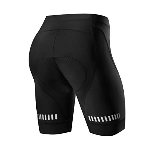 NOOYME Radlerhose Damen gepolstert schnelltrockende Radlerhose Damen Kurz elastische Radlerhose Damen mit Sitzpolster 4D Radhose Damen mit breiterem und dichterem Polster von NOOYME