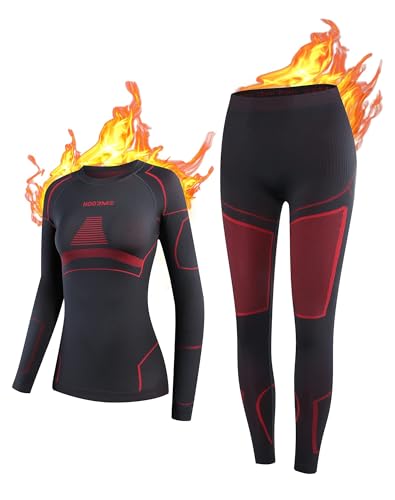 NOOYME Damen-Thermo-Unterwäsche, Thermoaktiv, Langarm, Rollkragen, Schwarzrot, M NOOYME Damen-Thermo-Unterwäsche, Thermoaktiv, Langarm, Rollkragen, Schwarzrot, M von NOOYME