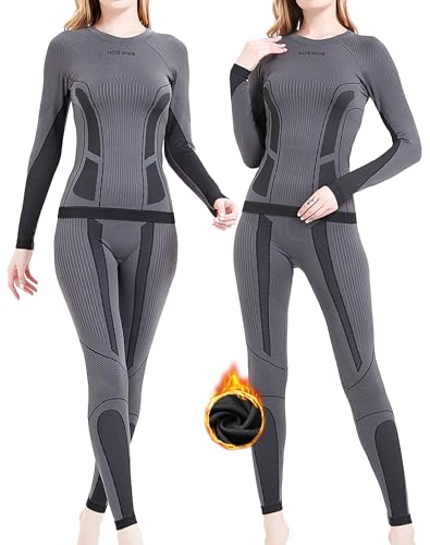 NOOYME Thermounterwäsche Damen Set Warme Funktionsunterwäsche Damen Winter Elastische Skiunterwäsche Damen Atmungsaktive Ski Unterwäsche Frauen Thermo Unterwäsche Damen von NOOYME