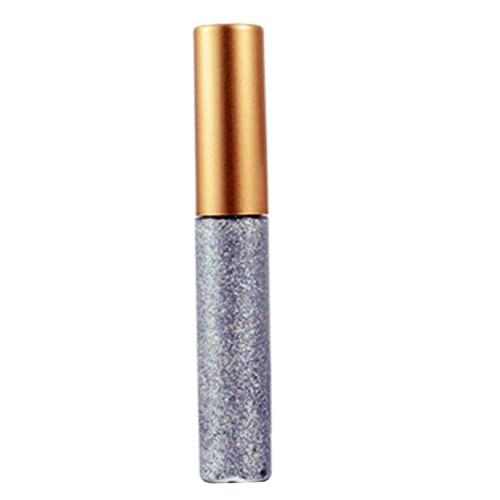 Glitzer Eyeliner, Metallic Glitter Eyeliner glänzender metallischer Flüssigkeit Eyeliner wasserdichte Sternenpailletten Augen Kosmetikgrau 5ml von NOPEILVI