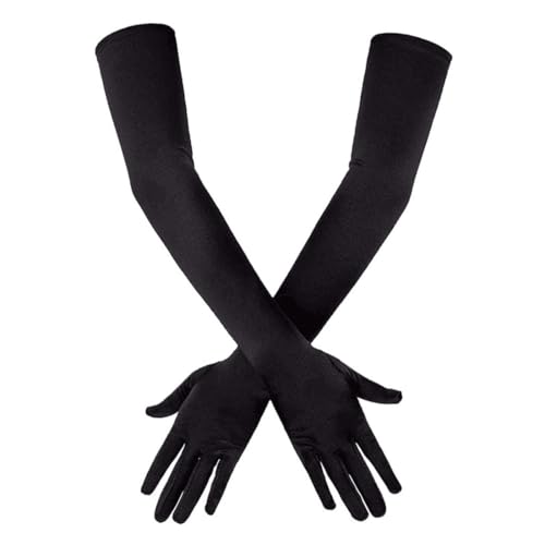 NOPKESV 1 Paar Handschuhe Lang,Elegant Damen,Satin Classic Abendhandschuhe,1920er Handschuhe für Classic Opera Party HalloweenKarneval Kostüm von NOPKESV