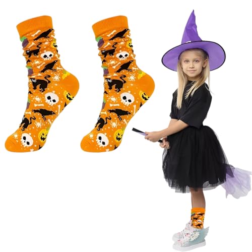NOPKESV 1 Paar Lustige Halloween Socken für Frauen Damen Teenager Mädchen Geist Gespenstisch Spaß Niedlich Verrückt deko von NOPKESV
