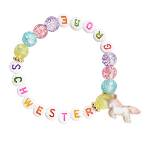 NOPKESV 1 Stück Große Schwester Armband Geschenk zur Geburt, Kinderarmband, Elastisches Perlenarmband (Bunt) von NOPKESV