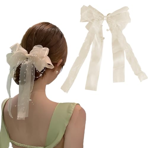 NOPKESV 1 Stück Haarschmuck Mädchen Blumen Haarschmuck Hochzeit Taufe Prinzessin Kopfschmuck Haarclip Perlen Blüten Blumenmädchen Haar Accessoies (Weiß) von NOPKESV