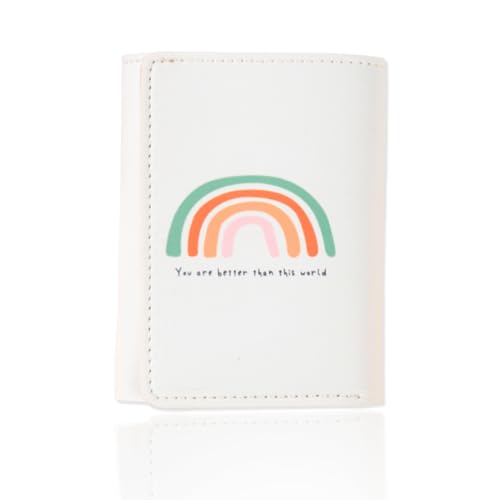 NOPKESV 1 pcs Kinder Brustbeutel - Dreifach Gefaltete Geldbörse mit Schlüsselanhänger, Portemonnaie zum Umhängen, Geschenk für Jungen & Mädchen (Regenbogen) von NOPKESV