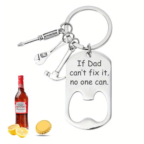 NOPKESV 1pcs Multifunktions-Schlüsselanhänger für Großvater Männer mit Karabinerhaken Flaschenöffner Metal Flaschenöffner Ideal für Vatertag Geburtstag Weihnachten Valentinstag von NOPKESV
