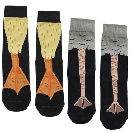NOPKESV 2 Paare Hühnerbeinsocken für Erwachsene Lustige Hühnerbeine Sockenkostüm für Frauen personalisierte Stulpen Overknee Strümpfe Vogeltatzen Design lustige Geschenkidee Geschenk zum Valentinstag von NOPKESV