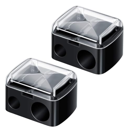 NOPKESV 2 Stück Makeup Sharpener,Universal Anspitzer,Kosmetikspitzer,Spitzer für Kajalstifte,Augenbrauenstift,Lippenkonturenstift,Eyeliner,Präzisionsklingen,Handlich für Unterwegs von NOPKESV