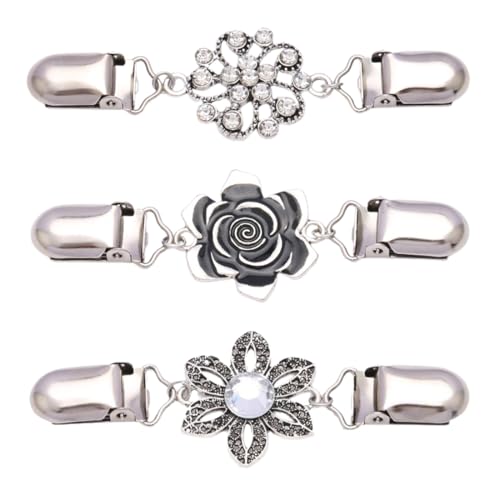 NOPKESV 3 Stück Vintage Pullover Schal Strickjacke Clips Retro Swirl Mantel Broschen Antike Umhang Brosche Pullover Verschluss Kleid Hemd Clips für Damen Geschenk zum Valentinstag Valentinstag von NOPKESV