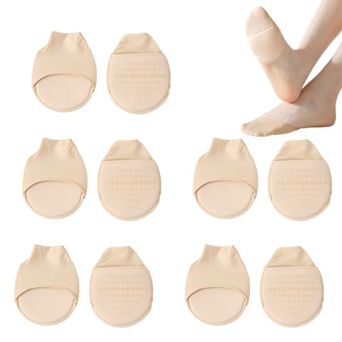 NOPKESV 5 Paar Damen Füßlinge Unsichtbare Zehensocken Atmungsaktive No Show Halbsocken Rutschfeste Vorfußsocken Zehentopper High Heel Socken für Mädchen von NOPKESV