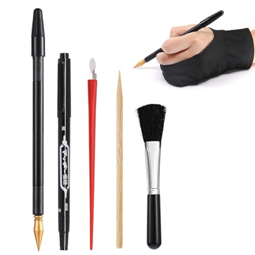 NOPKESV 5 Stück Scratch Art Tools Set, Scratch Pens for Scratch Pictures, Bamboo Scratch Picture Pen, Brush, Felt Storage Bag, Scratch Painting Set for Kids and Adults NOPKESV 5 Stück Scratch Art Tools Set, Scratch Pens for Scratch Pictures, Bamboo Scratch Picture Pen, Brush, Felt Storage Bag, Scratch Painting Set for Kids and Adults von NOPKESV