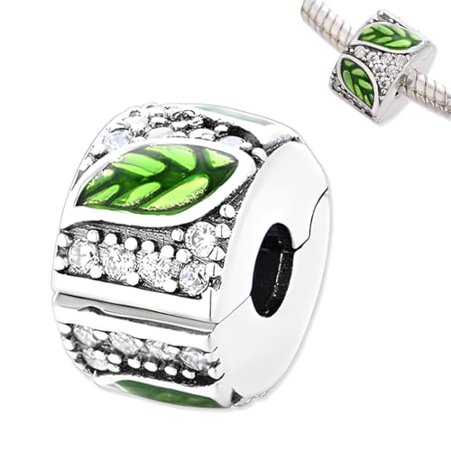 Charm-Anhänger für Damen, 925er Sterlingsilber, grünes Blatt, Zirkonia, Charms für Armbänder, Sommer-Anhänger, Modeschmuck, DIY-Geschenk für Frauen und Mädchen Charm-Anhänger für Damen, 925er Sterlingsilber, grünes Blatt, Zirkonia, Charms für Armbänder, Sommer-Anhänger, Modeschmuck, DIY-Geschenk für Frauen und Mädchen von NOPVUFA