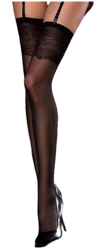 NOQ by Knittex Strapsstrümpfe Glam (Packung, 1 Paar) elegante Strapsstümpfe 20DEN mit gemustertem Abschluss von NOQ by Knittex