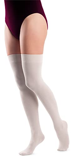 NOQ Damen-Kniestrümpfe über dem Knie, lange warme Socken für Mädchen, Cosplay, gerippte Struktur Hanka, Bianco von NOQ