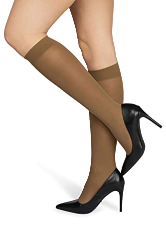 NOQ Damensocken Damen-Kniestrümpfe einfarbig 40 DEN Blickdichte Mikrofaser matt Klassisch mit Komfortbund One Size Socken Marta von NOQ