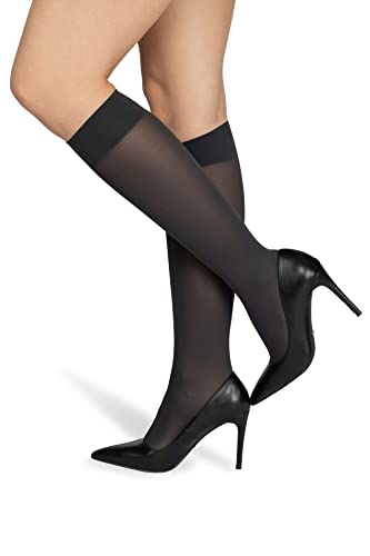 NOQ Damensocken Damen-Kniestrümpfe einfarbig 40 DEN Blickdichte Mikrofaser matt Klassisch mit Komfortbund One Size Socken Marta von NOQ